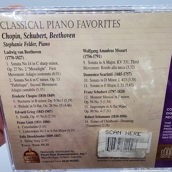 NOS Millennium Classical Music Piano Chopin Shubert Beethoven 14 tracks - Picture 3 of 5